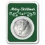 1922-1935 Peace Silver Dollar BU - w/Merry Christmas Card