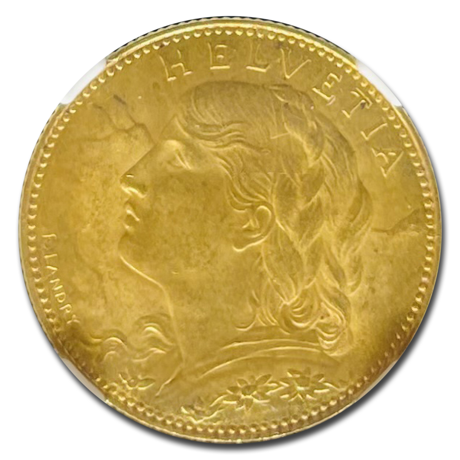 Buy 1922-B Switzerland Gold 10 Francs Helvetia MS-66 NGC | APMEX