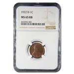 1922-D Lincoln Cent MS-65 NGC (Red/Brown)