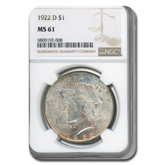 Buy 1922-D Peace Dollar MS-61 NGC | APMEX