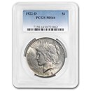 1922-D Peace Dollar MS-64 PCGS