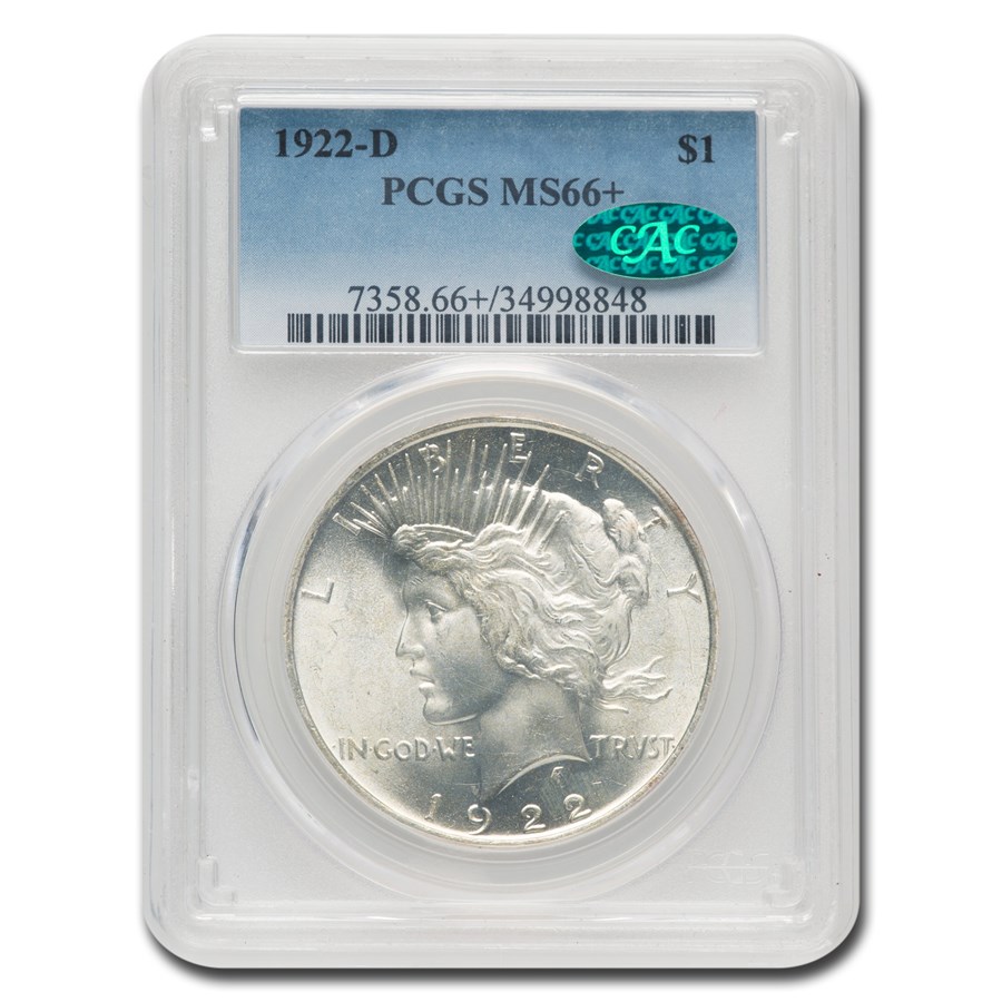 1922-D Peace Dollar MS-66+ PCGS CAC