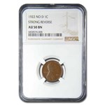 1922 Lincoln Cent AU-50 NGC (No D, Strong Reverse)