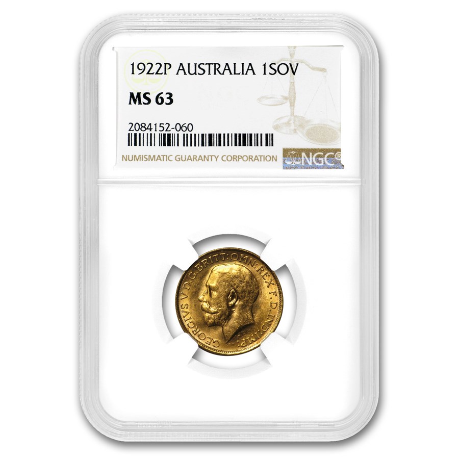 Buy 1922-P Australia Gold Sovereign George V MS-63 NGC | APMEX