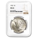 1922 Peace Dollar MS-65 NGC