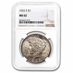 1922-S Peace Dollar MS-62 NGC