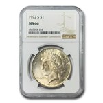 1922-S Peace Dollar MS-66 NGC