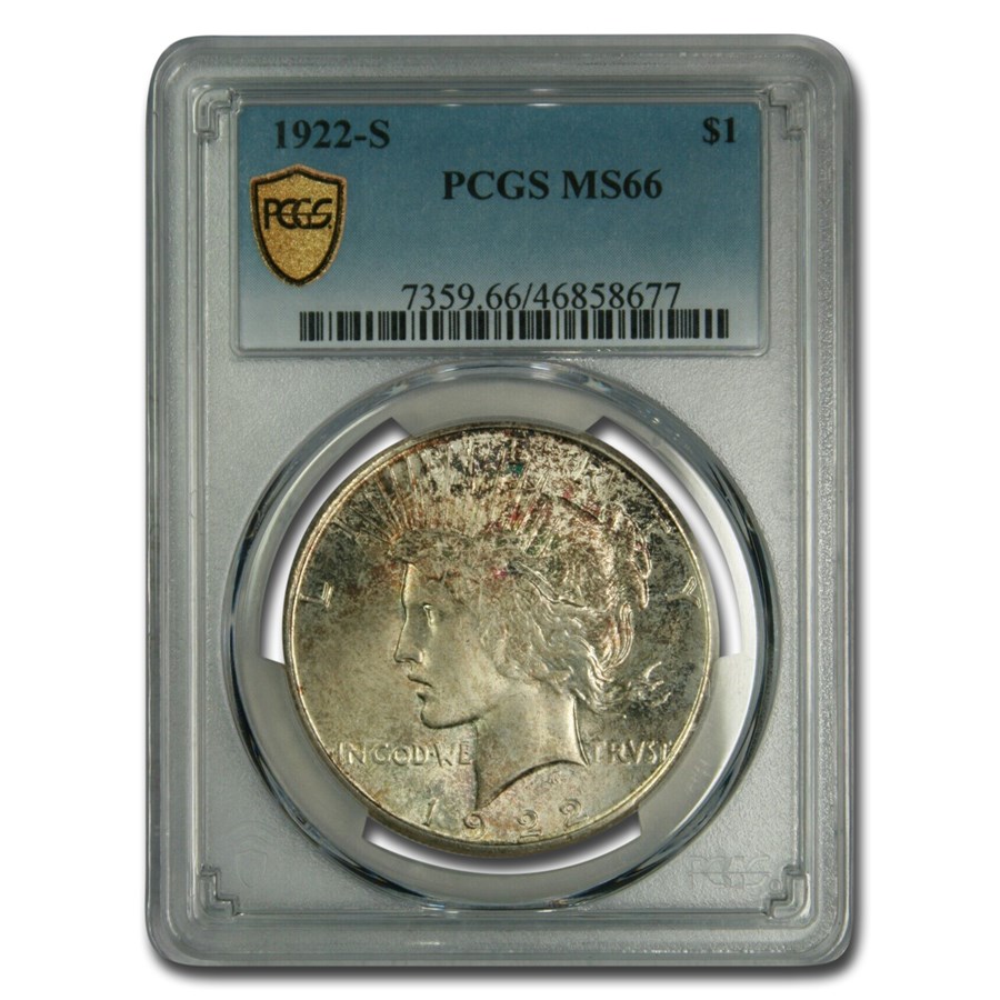 1922-S Peace Dollar MS-66 PCGS