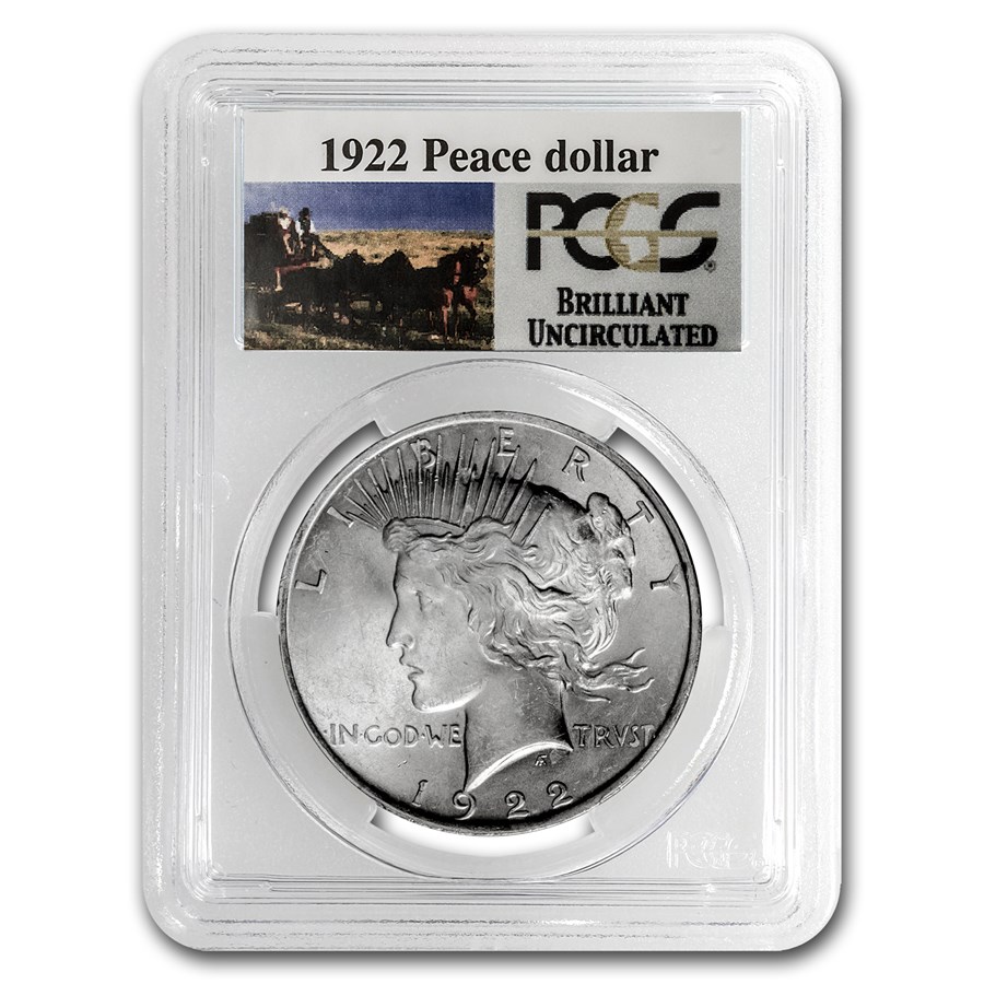 1922 Stage Coach Peace Silver Dollar BU PCGS