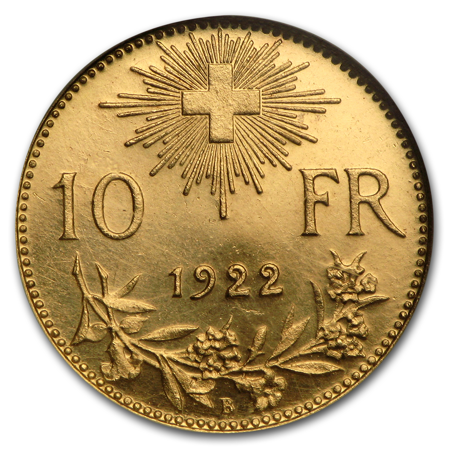 Buy 1922 Switzerland Gold 10 Francs Helvetia MS-67 NGC | APMEX