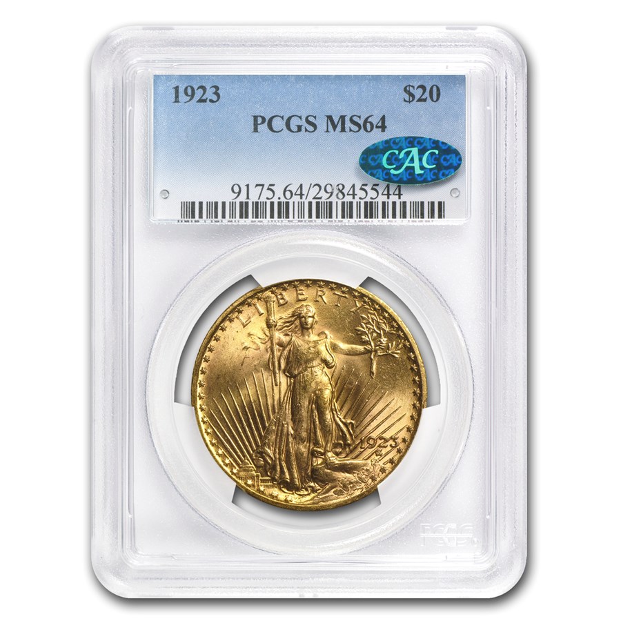 1923 $20 St Gaudens Gold Double Eagle MS-64 PCGS (CAC)