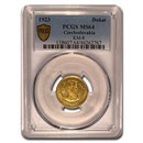 1923 Czechoslovakia Gold 1 Dukat MS-64 PCGS (KM-8)