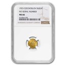 1923 Czechoslovakia Gold Ducat MS-66 NGC (No Serial Number)