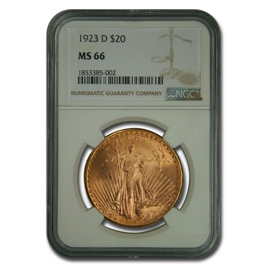 1923-D $20 St Gaudens Gold Double Eagle MS-66 NGC