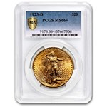 1923-D $20 St Gaudens Gold Double Eagle MS-66+ PCGS