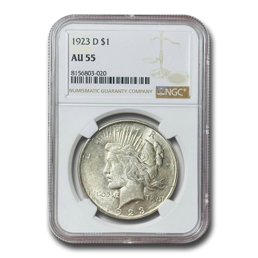 1923-D Peace Dollar AU-55 NGC