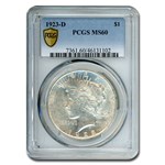 1923-D Peace Dollar MS-60 PCGS