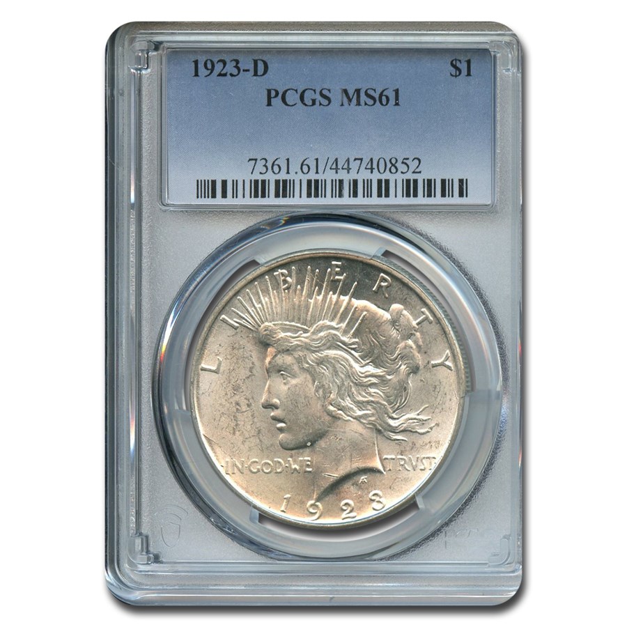 1923-D Peace Dollar MS-61 PCGS