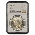 1923-D Peace Dollar MS-62 NGC