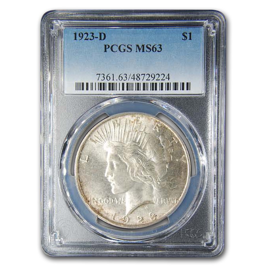 1923-D Peace Dollar MS-63 PCGS