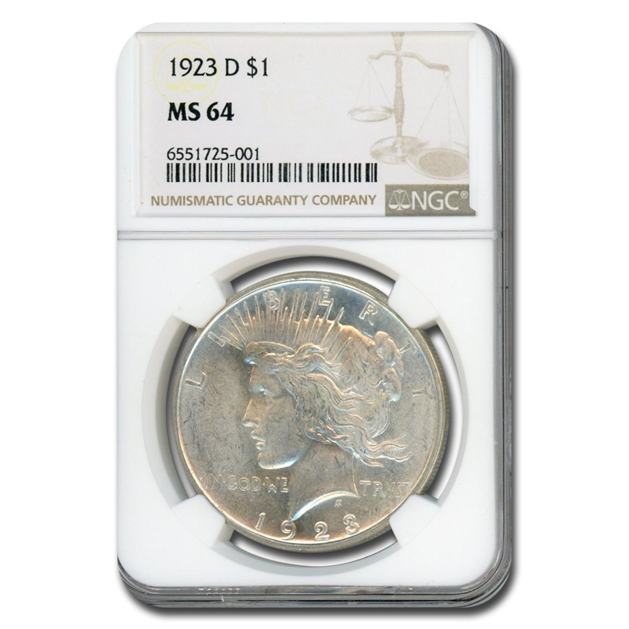 Buy 1923-D Peace Dollar MS-64 NGC | APMEX