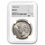 1923-D Peace Dollar MS-64 NGC