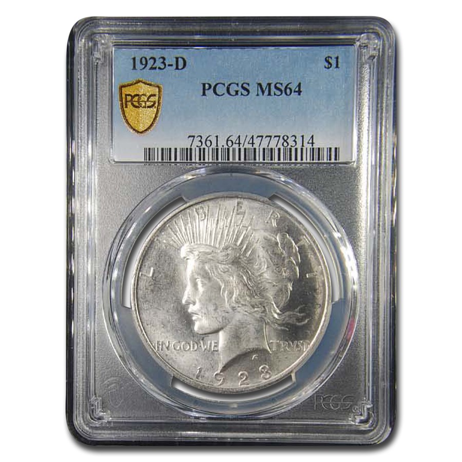 1923-D Peace Dollar MS-64 PCGS