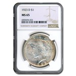 1923-D Peace Dollar MS-65 NGC