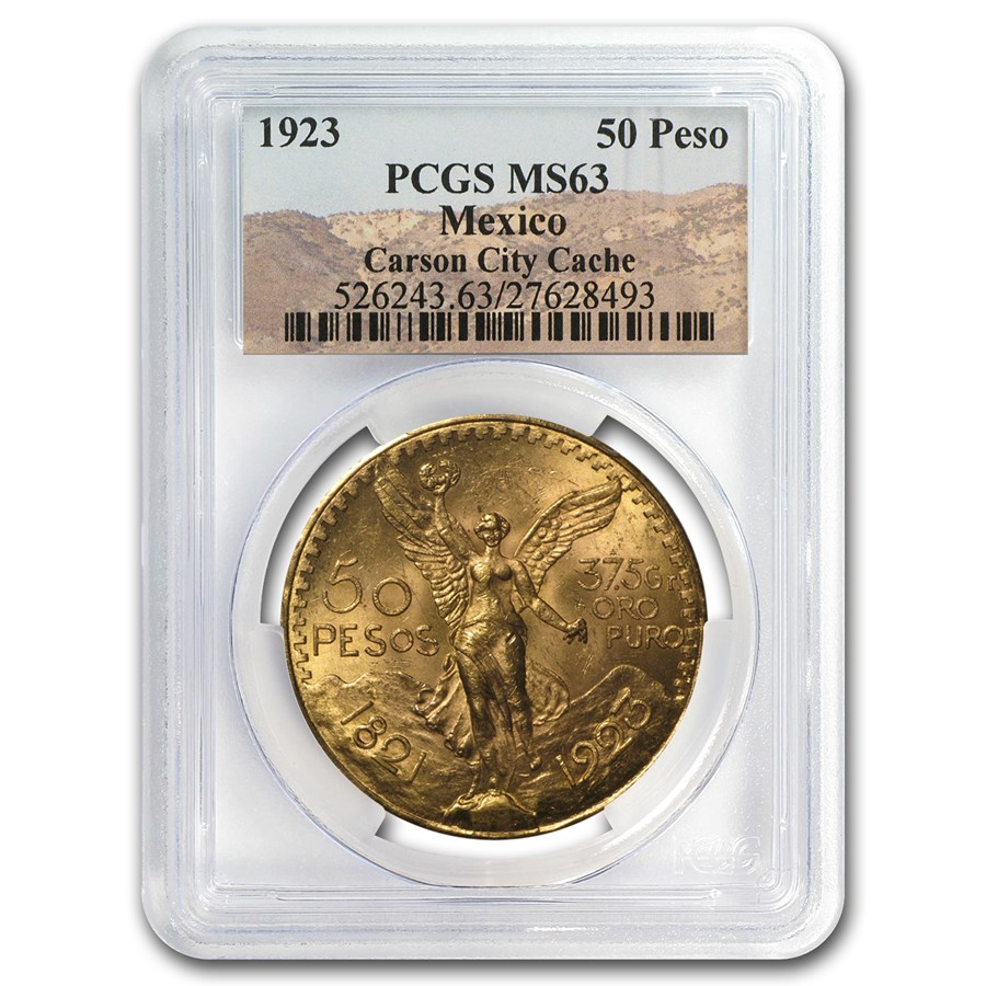 1923 Mexico Gold 50 Pesos MS-63 PCGS (Carson City Cache)