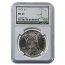 1923 Peace Dollar MS-63 NGC (Green Label)