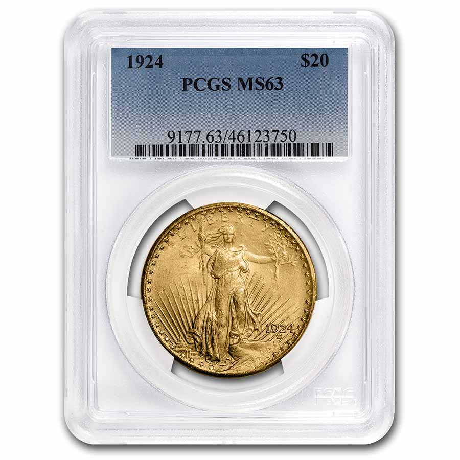 Buy 1924 $20 Saint-Gaudens Gold Double Eagle MS-63 PCGS