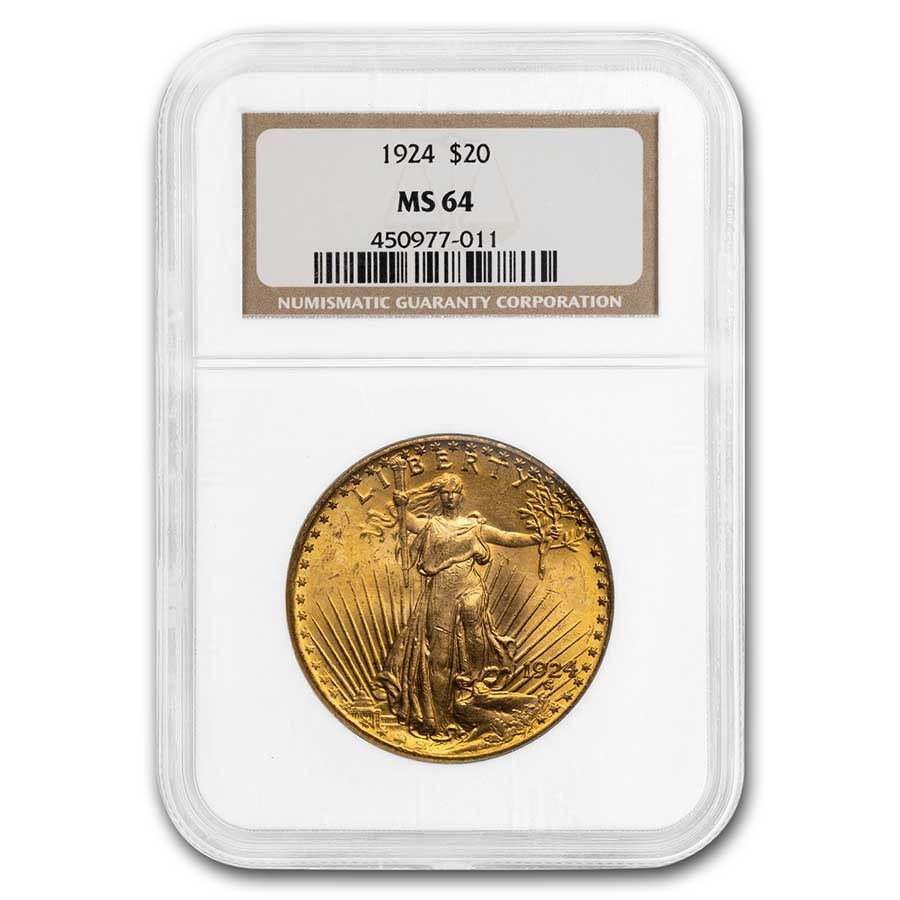 1924 $20 St Gaudens Gold Double Eagle MS-64 NGC
