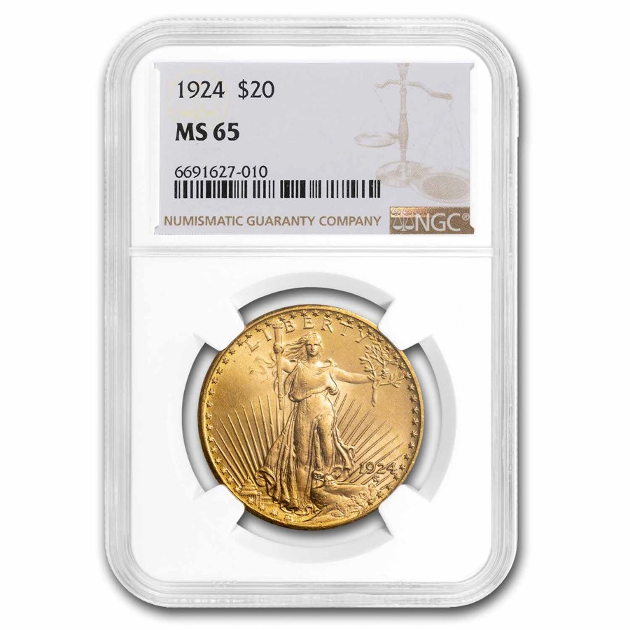 1924 $20 St Gaudens Gold Double Eagle MS-65 NGC