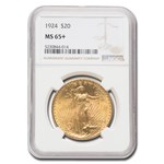 1924 $20 St. Gaudens Gold Double Eagle MS-65+ NGC