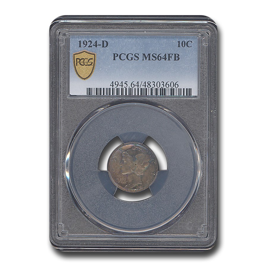 1924-D Mercury Dime MS-64 PCGS (FB)