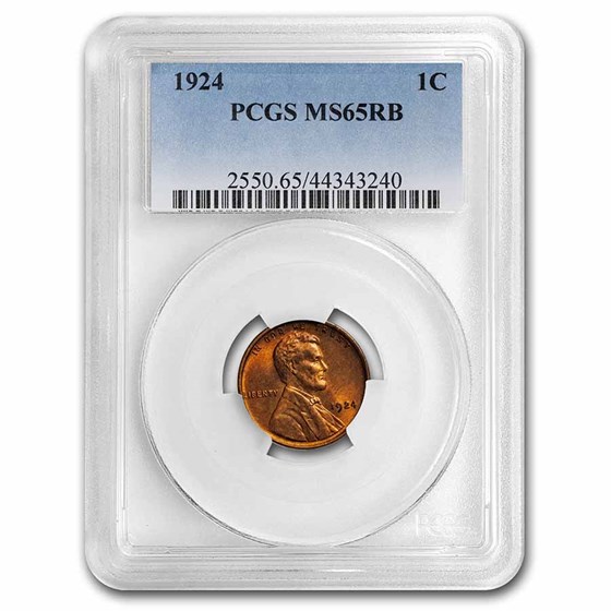 Buy 1924 Lincoln Cent Ms-65 Pcgs (red Brown) 