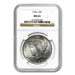 1924 Peace Dollar MS-63 NGC