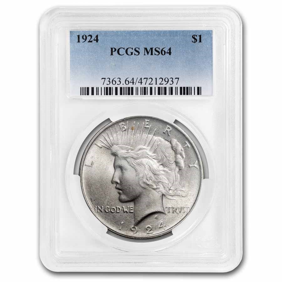 1924 Peace Dollar MS-64 PCGS