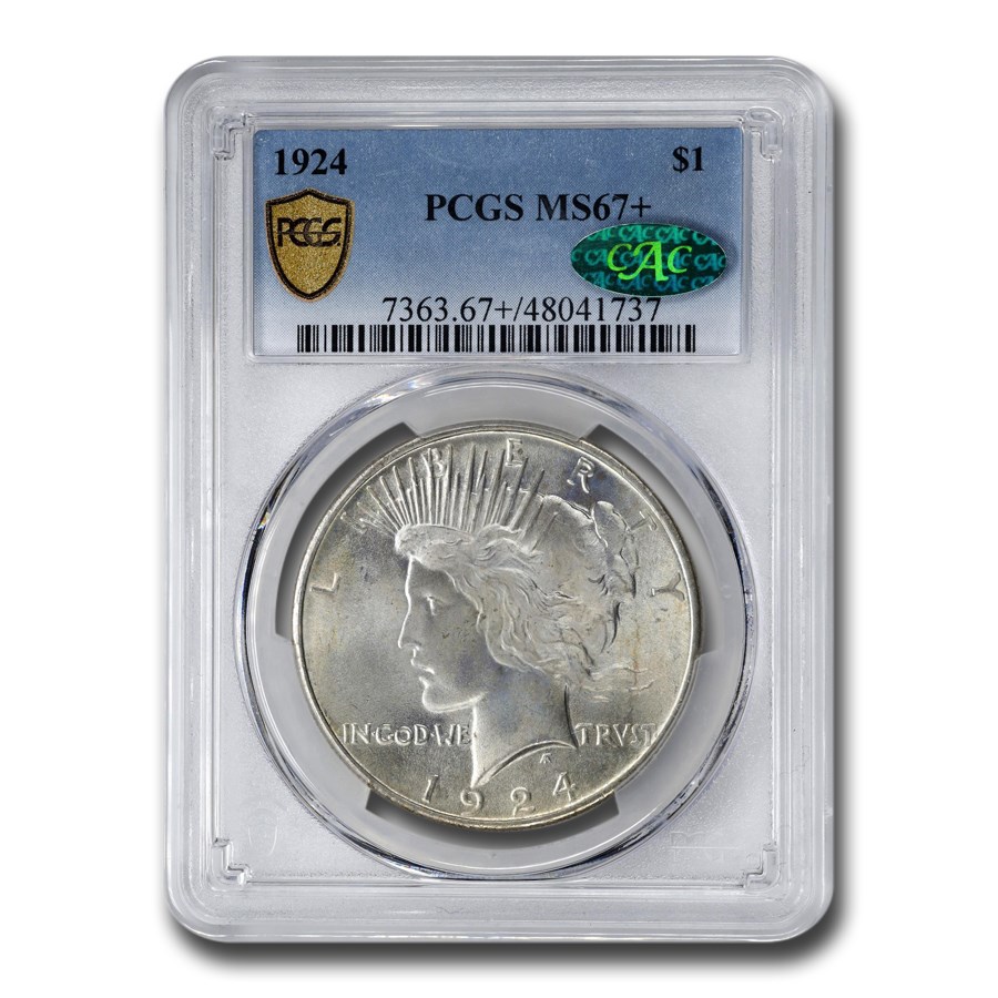 1924 Peace Dollar MS-67+ PCGS CAC