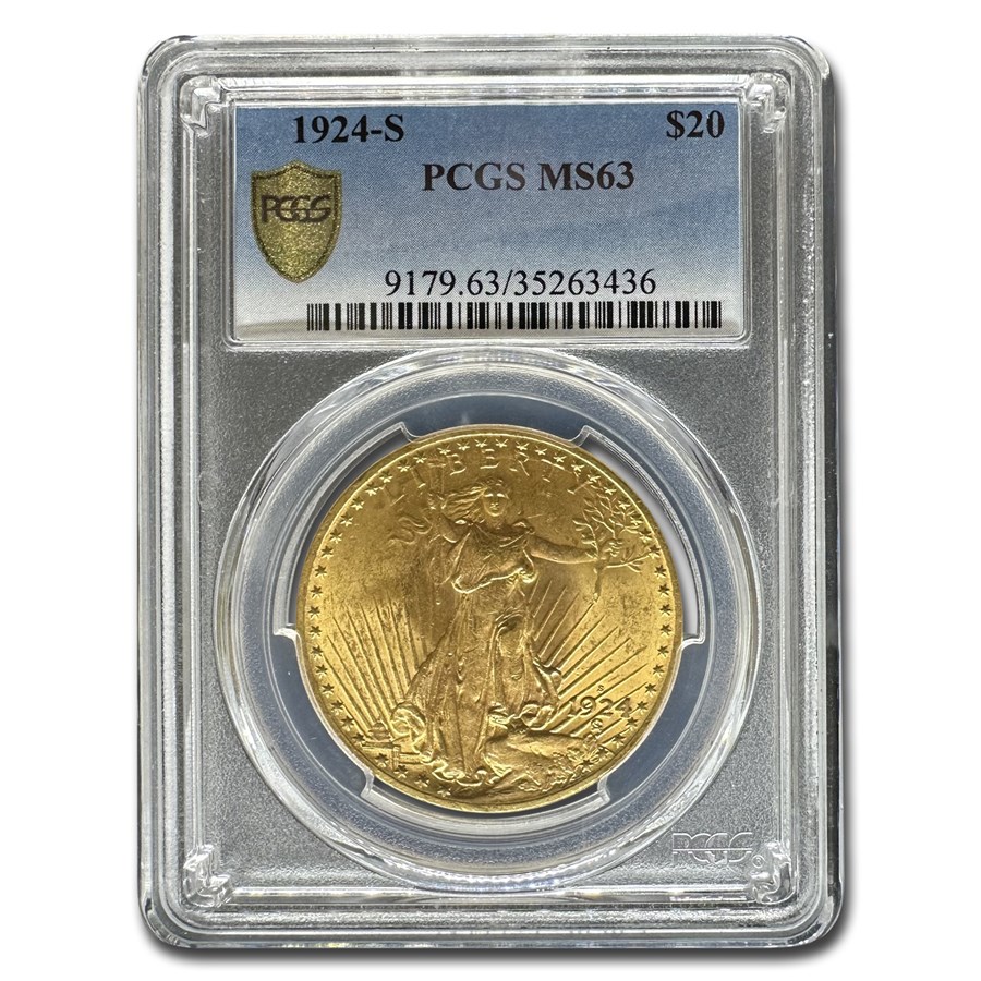 1924-S $20 St Gaudens Gold Double Eagle MS-63 PCGS