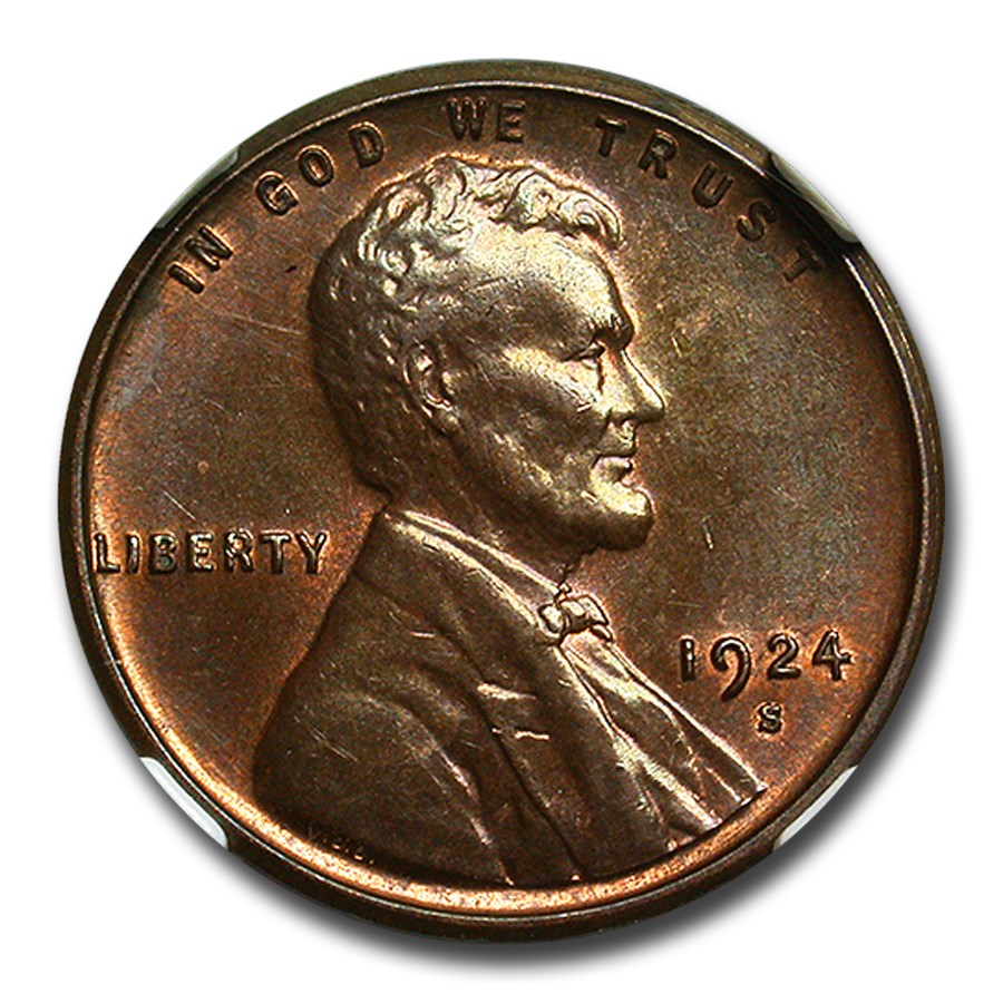 1924-S Lincoln Cent MS-63 NGC (Brown)