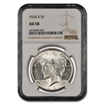 1924-S Peace Dollar AU-58 NGC