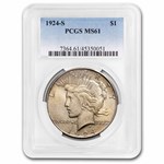 1924-S Peace Dollar MS-61 PCGS