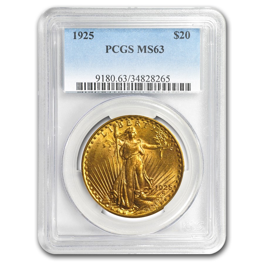 1925 $20 St Gaudens Gold Double Eagle MS-63 PCGS