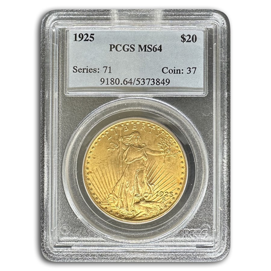 1925 $20 St Gaudens Gold Double Eagle MS-64 PCGS