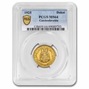 1925 Czechoslovakia Gold 1 Ducat MS-64 PCGS