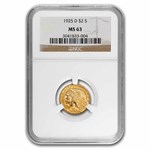 1925-D $2.50 Indian Gold Quarter Eagle MS-63 NGC