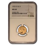 1925-D $2.50 Indian Gold Quarter Eagle MS-64 NGC