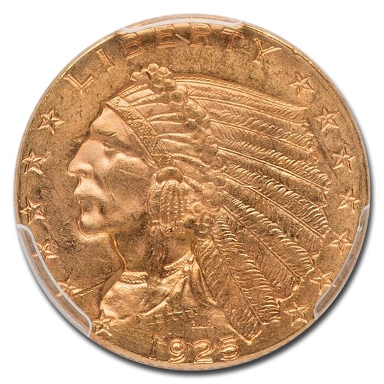 Buy 1925-D $2.50 Indian Gold Quarter Eagle MS-64+ PCGS | APMEX
