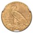 1925-D $2.50 Indian Gold Quarter Eagle MS-65 NGC